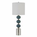 Homeroots 29 in. Modern Metal Table Lamps, Blue, 2PK 476143